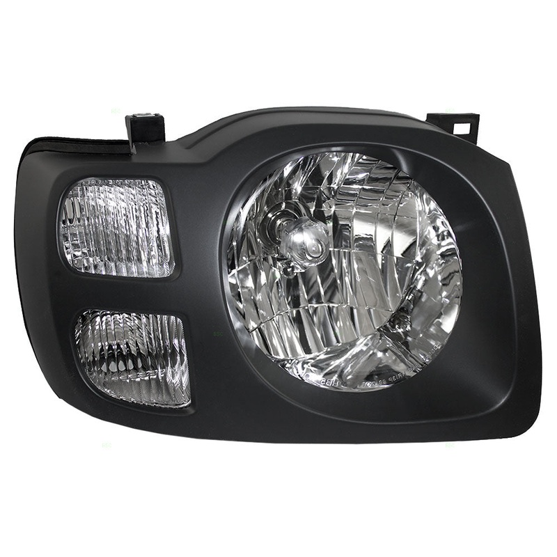 Passengers Headlight Lens with Dark Grey Bezel Assembly for 02-04 Nissan Xterra