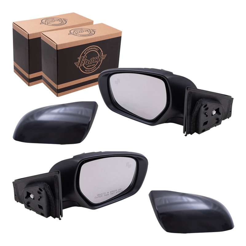 Replacement Driver’s and Passenger’s Power Mirrors Paint to Match Black w/ Heat Signal Blind Spot Detection Compatible with 14-15 CX-9