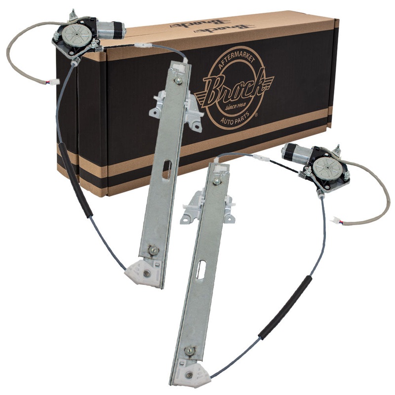 Brock Replacement Driver and Passenger Rear Power Window Lift Regulators with Motors Assemblies Compatible with 00-06 Van LC62-73-590A LC62-72-590A