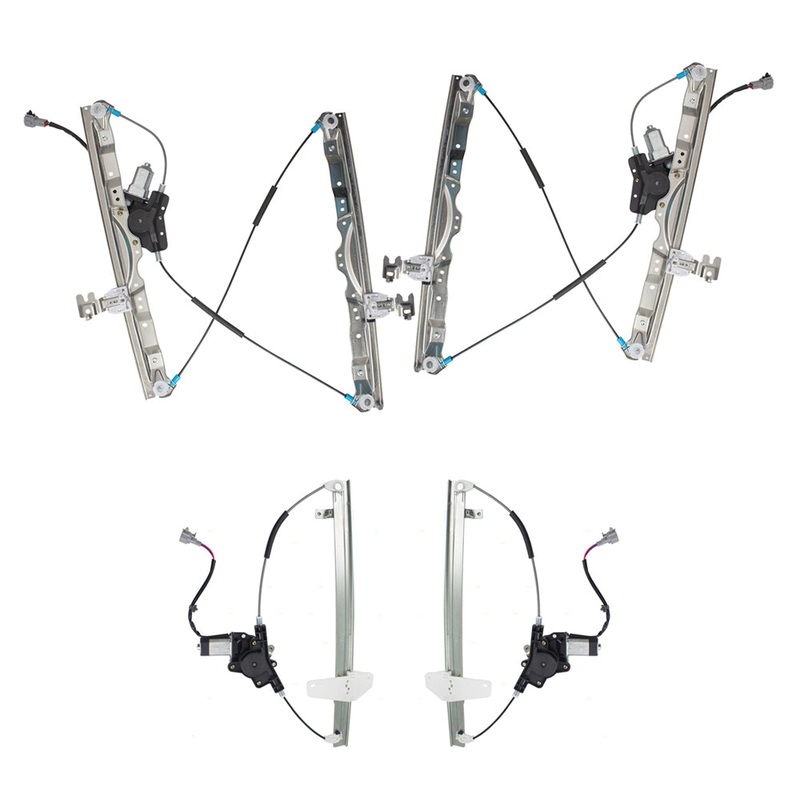 Brock Replacement Driver and Passenger Side Power Window Regulators with Motor 4 Piece Set Compatible with 2004-2015 Titan/ 2004 Pathfinder Armada/ 2005-2015 Armada