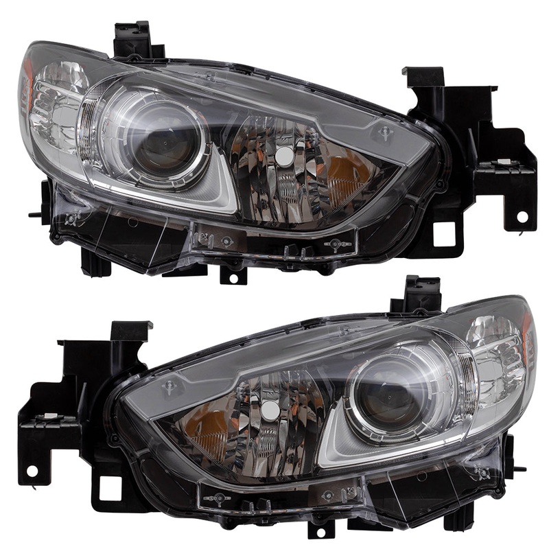 Brock Replacement Pair Set Halogen Combination Headlights Headlamps Compatible with 14-17 6 GJR9510L0C GJR9510K0C
