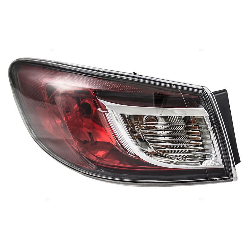 Brock Replacement Drivers Taillight Tail Lamp with Bulb Type Lens Compatible with 10-13 Mazda3 BBM4-51-160F