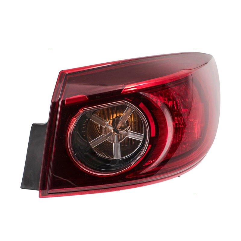 Brock Replacement Passengers Tail Lamp Tail Light Quarter Panel Mounted Compatible with 14-18 Mazda3 Sedan BHN151150B