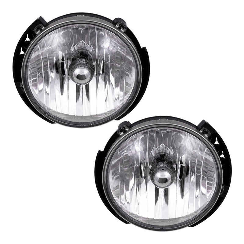 Brock Replacement Set Driver and Passenger Halogen Headlights Compatible with 2007-2017 Wrangler 2018 Wrangler JK 55078149AC 55078148AC