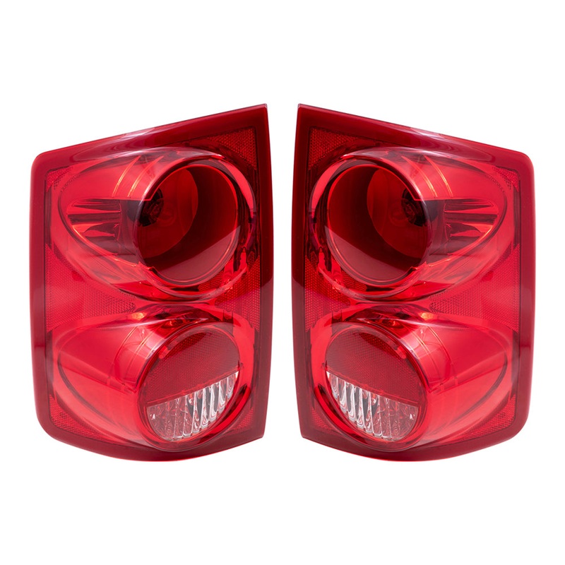 Brock Replacement Set Driver and Passenger Tail Lights Compatible with 2005-2011 Dakota Pickup Truck 55077605AC 55077604AC
