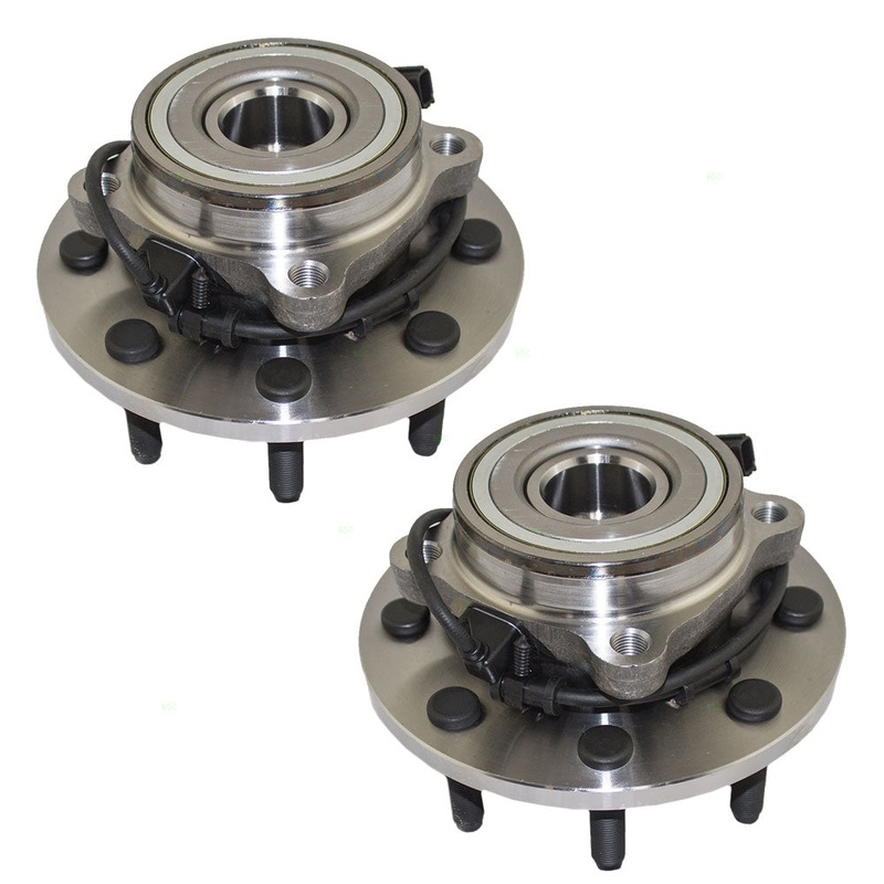 Brock Replacement Pair Set Front Wheel Hubs with Bearings Compatible with 2003 2004 2005 2500 3500 Pickup Truck with 4-Wheel Drive 5103507AA