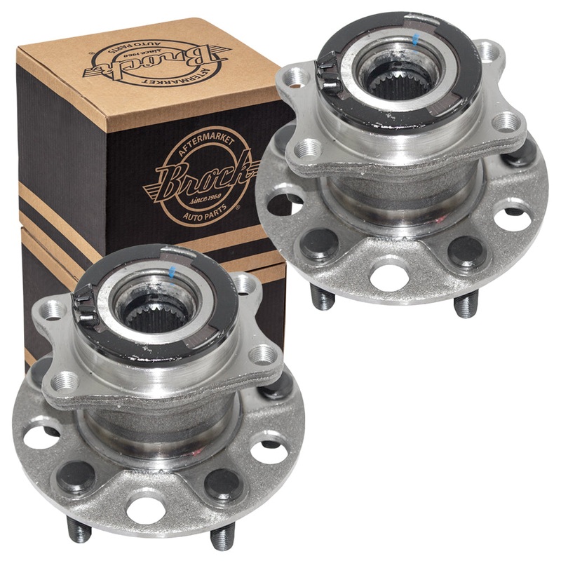 Brock Replacement Pair Set Rear Wheel Hubs with Bearings Compatible with 2007-2017 Compass Patriot with 4-Wheel Drive 5105770AF HA590230 512333