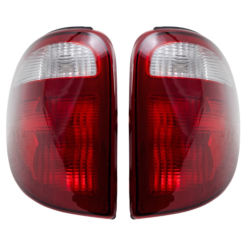 Brock Replacement Set Driver and Passenger Taillights with Connector Plate Compatible with 2001-2003 Caravan Grand Caravan Voyager 4857601AH 4857600AH
