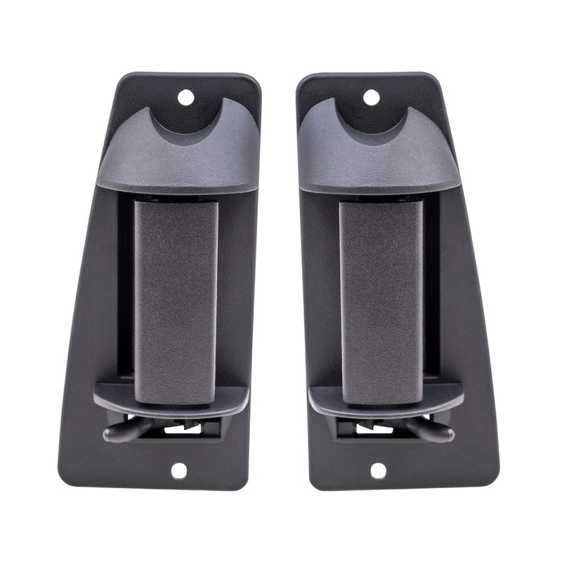 Brock Aftermarket Replacement Driver Left Passenger Right Outside Door Handle Set Textured Black Metal Upgrade Rear Door Jamb Mounted Compatible With 1999-2007 GM Pickup Extended Cab