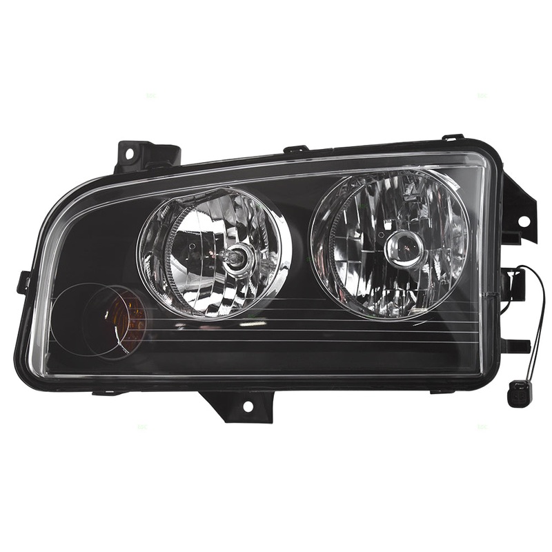 Brock Headlight Assembly for 06-10 Dodge Charger Drivers Halogen w/ Amber Signal Light