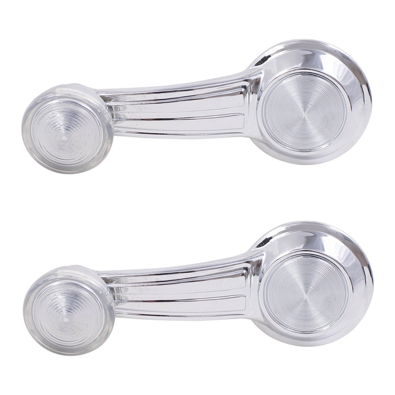 Brock Replacement Set Manual Window Cranks Chrome Handle w/ Clear Knob Compatible with Malibu Impala Monte Carlo Lesabre Camaro 1732326