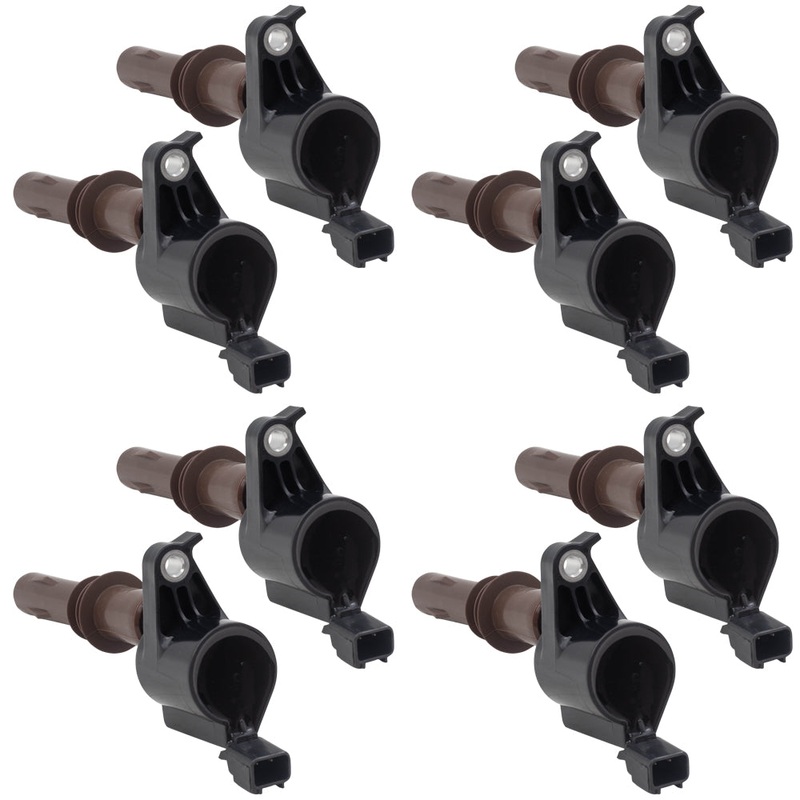 Brock Replacement 8 Pc Set Ignition Coils with Brown Boots Compatible with 2008-2010 Ford F-150