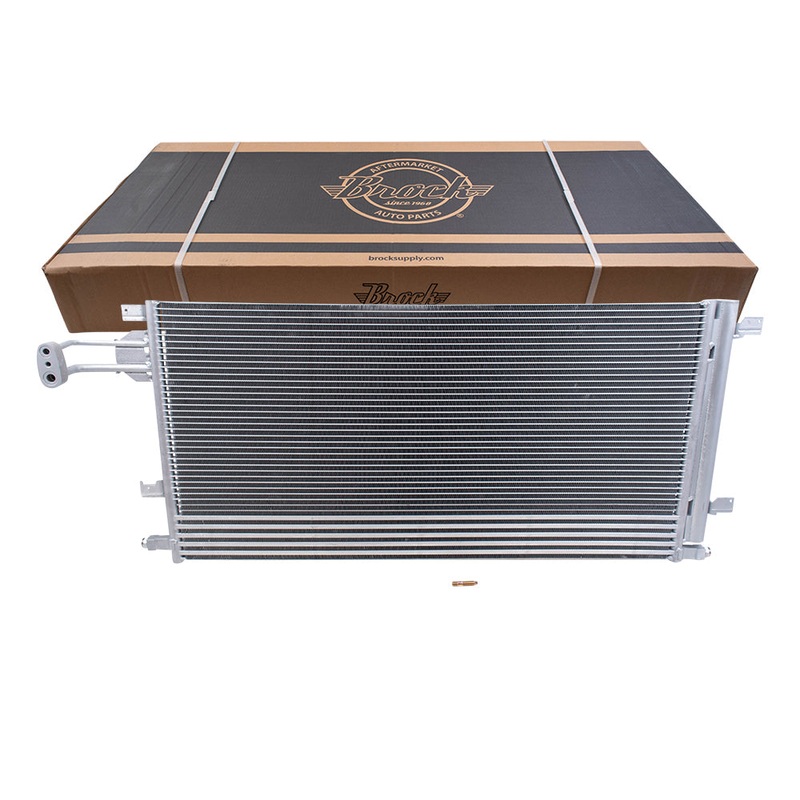 Brock Replacement AC Condenser with Trans Cooler Assembly Compatible with 14-20 GM Truck