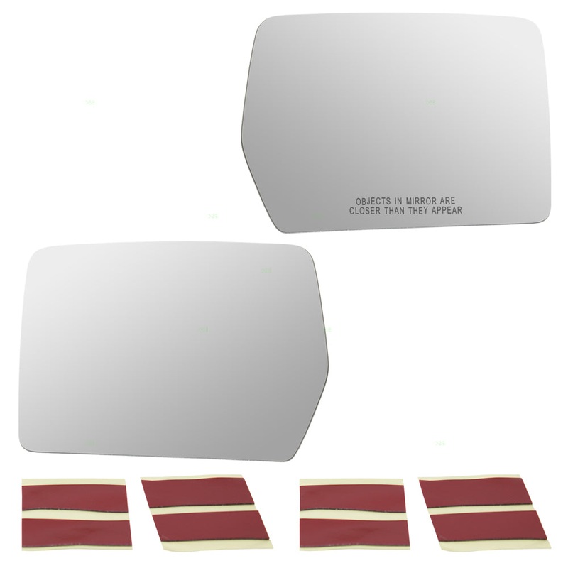Brock Replacement Pair Set Side Mirror Glass Heated w/ Adhesive Strips compatible with 2004-2010 F-150 Pickup Truck 2006 Mark LT 4L3Z17K707DB 4L3Z17K707DA