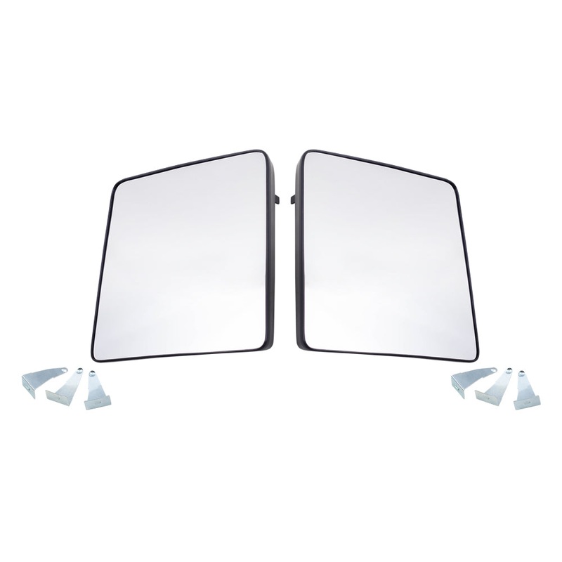 Brock Replacement Pair Upper Manual Tow Mirror Glass with Bases Compatible with 08-16 Super Duty Pickup