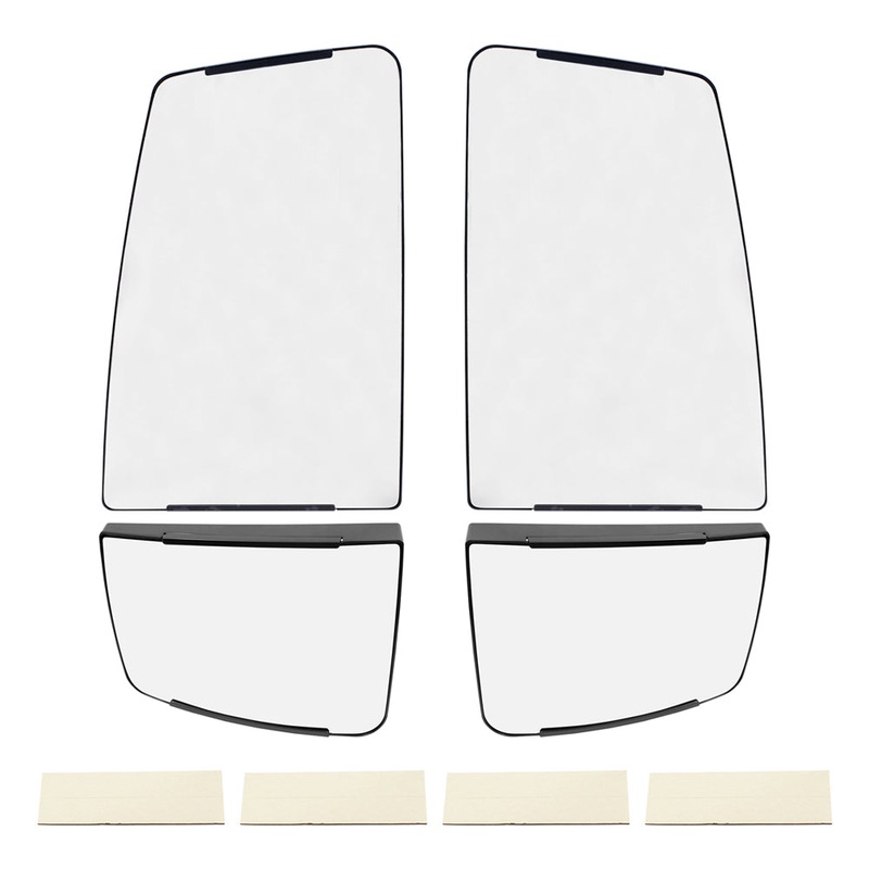 Brock Aftermarket Replacement Driver Left Passenger Right Upper and Lower Manual Tow Mirrors Glass and Base without Heat 4 Piece Set Compatible with 2016-2019 Ford F-650 SD