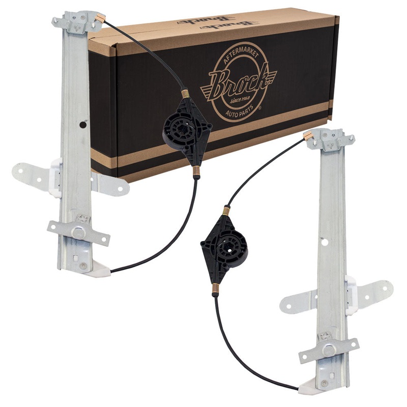 Brock Replacement Driver and Passenger Front Power Window Lift Regulators Compatible with 1992-2011 Crown Victoria Grand Marquis