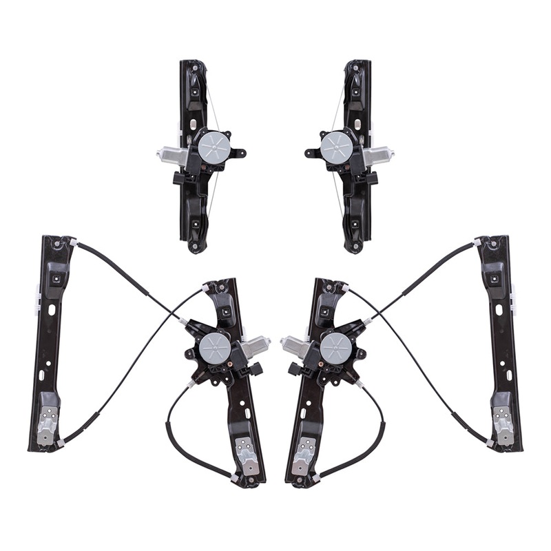 Brock Replacement Driver & Passenger Side Power Window Regulators W/Motor & 6 Pin Connector 4 Piece Set Compatible with 2012-2018 Focus & Focus Electric/ 2016-2018 Focus RS/ 2015-2018 Focus ST