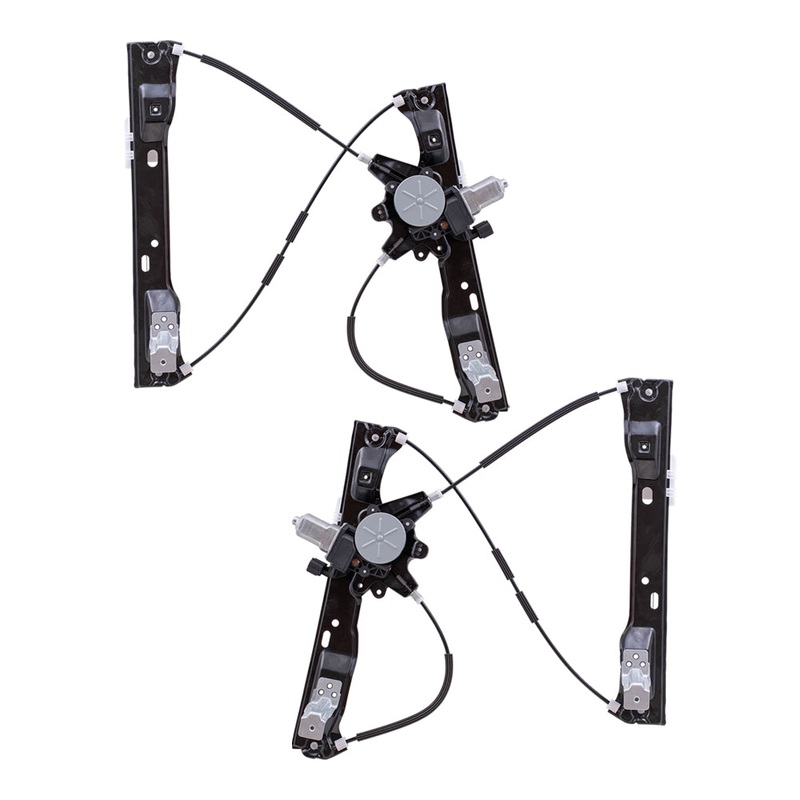 Brock Replacement Front Driver and Passenger Side Power Window Regulators with Motor-2 Pin Connector and One Touch Open Compatible with 2012-2018 Focus