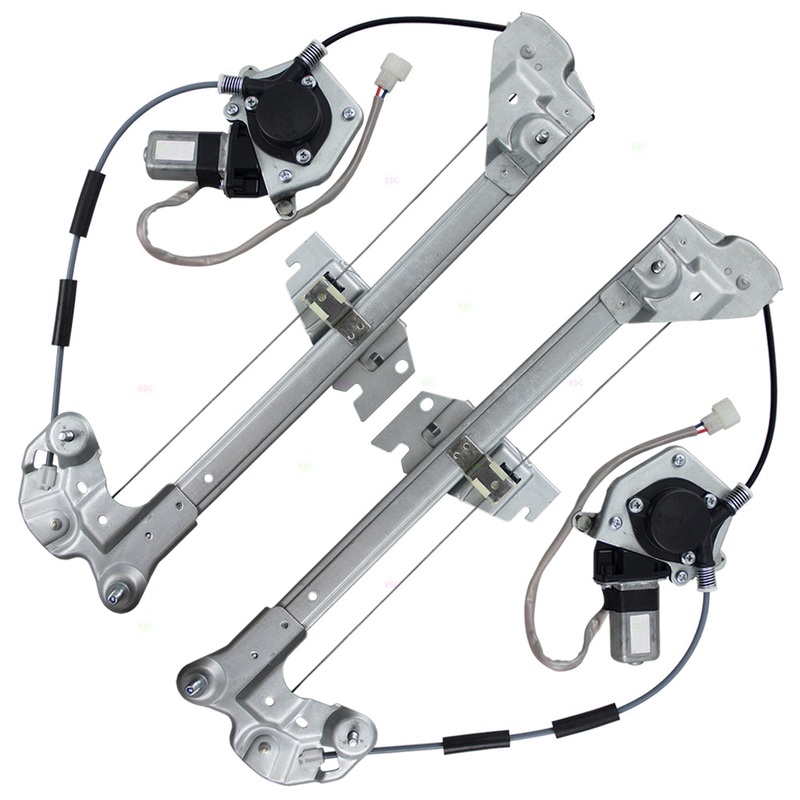 Brock Replacement Pair Set Front Power Window Lift Regulators w/ Motors Assemblies Compatible with 1998-2003 Escort ZX2 Escort F8CZ6323209BA F8CZ6323208BA