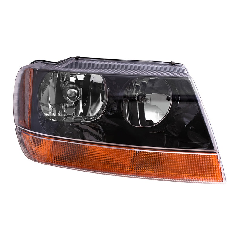 Brock Headlight Assembly for 99-04 Jeep Grand Cherokee Passengers w/ Amber Signal Lens