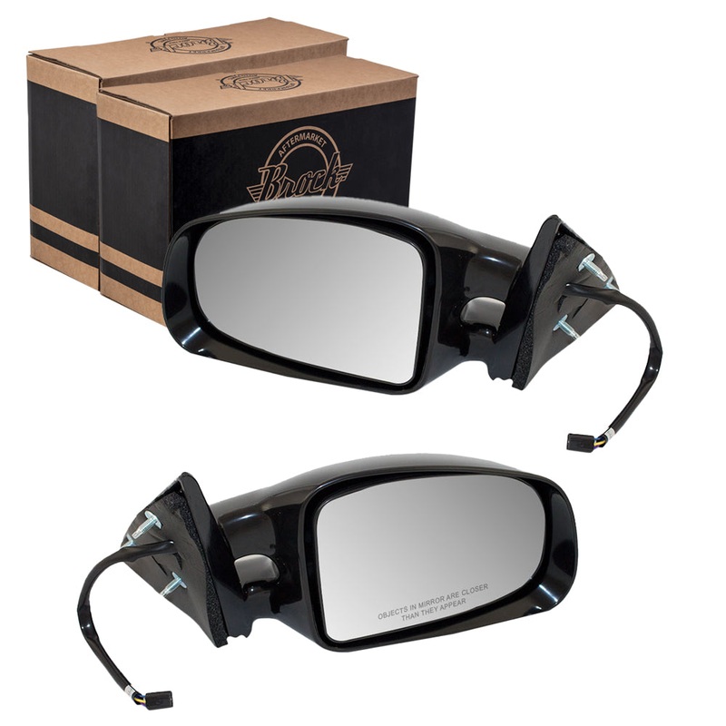 Brock Replacement Driver and Passenger Set Power Side Door Mirrors Twin Post Compatible with 1999-2003 Grand Am 2613585 22613584