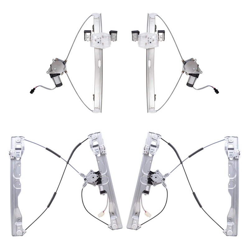 Brock Replacement Front and Rear Power Window Regulators with Motor 4 Piece Set Compatible with 2009-2010 F-150 & 2009-2010 Lobo