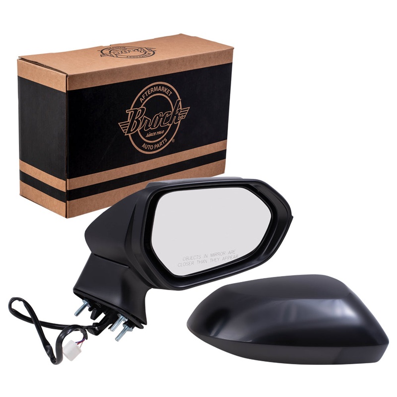 Brock Replacement Passenger Side Power Mirror Paint to Match Black with Heat without Signal and Blind Spot Detection Compatible with 2020 Toyota Corolla Sedan JAPAN BUILT