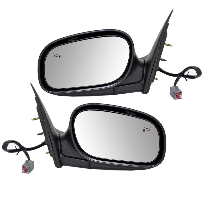 Brock Replacement Driver and Passenger Performance Upgrade Power Side View Mirrors Heated w/ Chrome Covers Compatible with 98-08 Crown Victoria Grand Marquis 6W7Z17683BA 6W7Z17682BA
