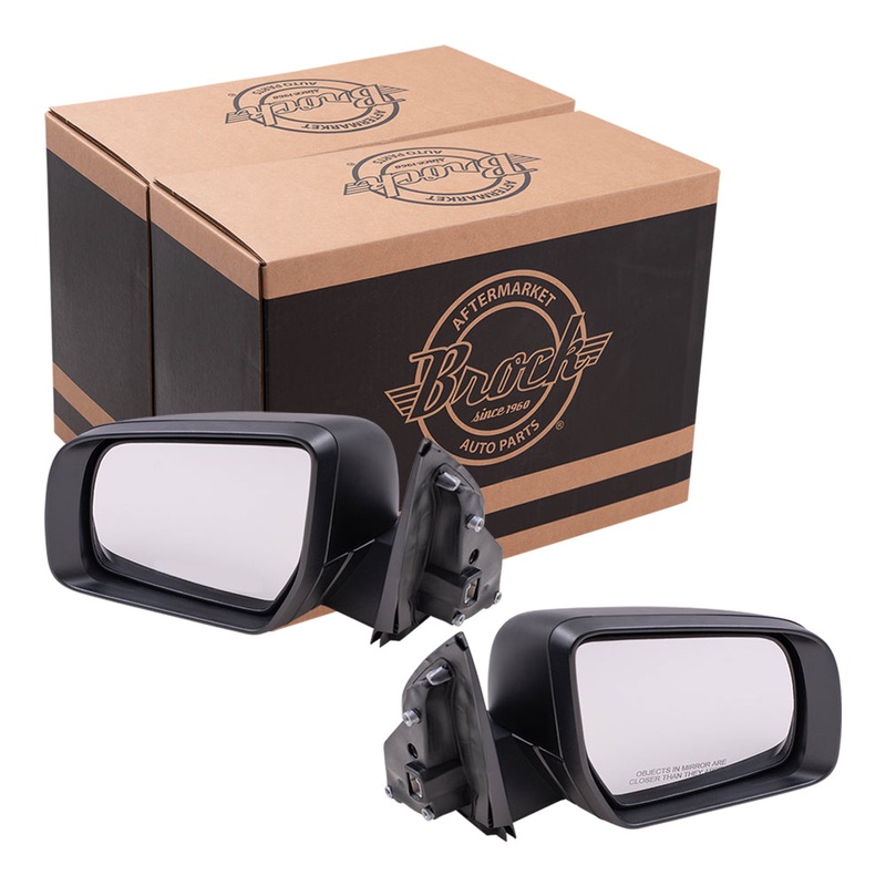 Brock Replacement Driver and Passenger Side OEM Substitute Power Mirrors Paint to Match Black without Heat or Spotter Glass Compatible with 2019-2021 Ranger