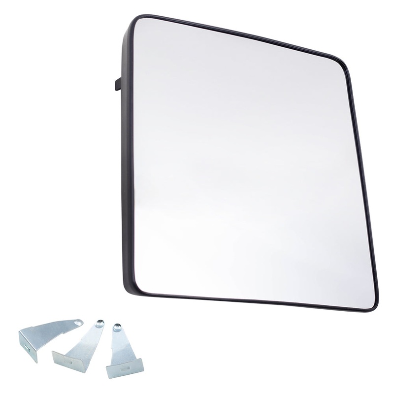 Brock Replacement Driver Upper Manual Tow Mirror Glass with Base Compatible with 08-16 Super Duty Pickup Truck