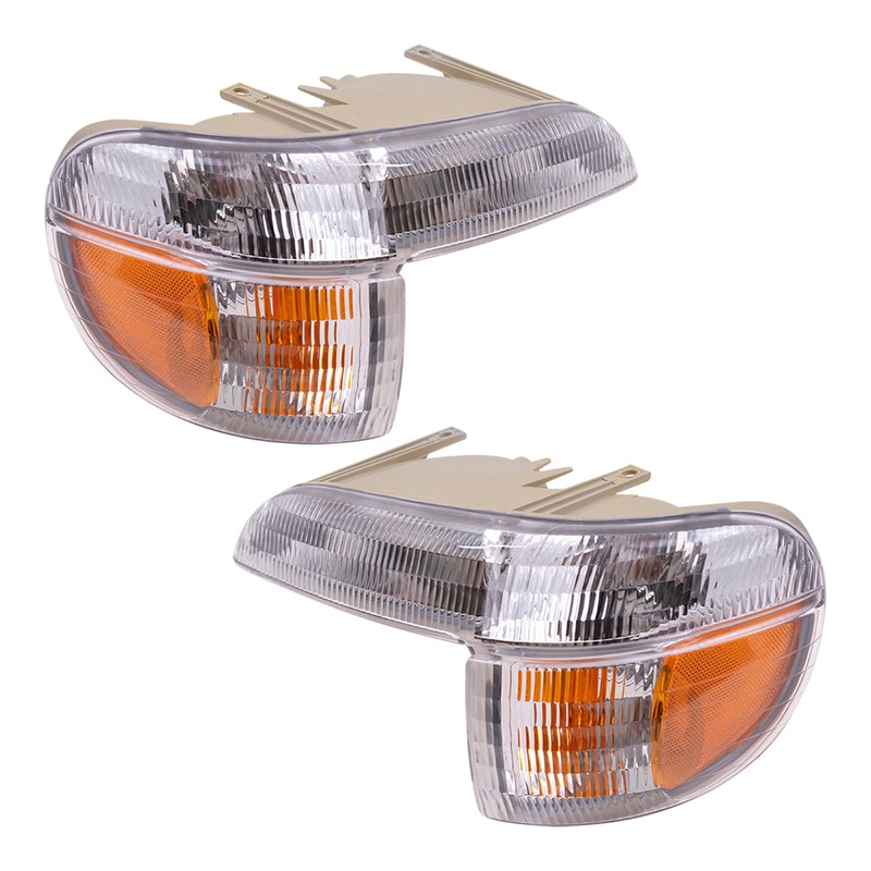 Brock Aftermarket Replacement Driver Left Passenger Right Park/Signal/Side Marker Light Unit Set Compatible with 1995-2001 Ford Explorer
