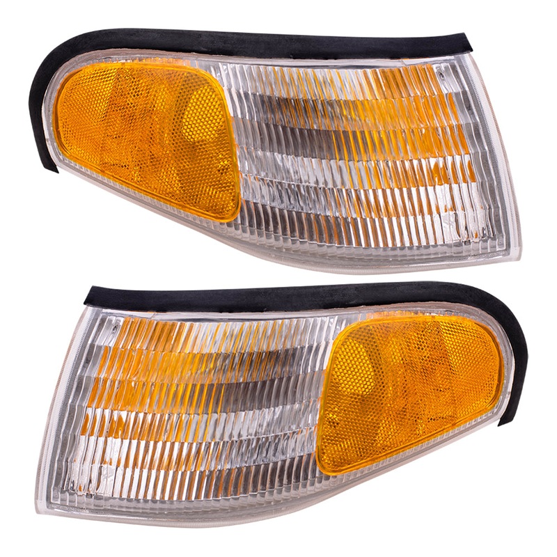 Brock Replacement Driver and Passenger Park Signal Corner Marker Lights Compatible with 1994-1998 Mustang GT SVT Base F4ZZ13201A F4ZZ13200A