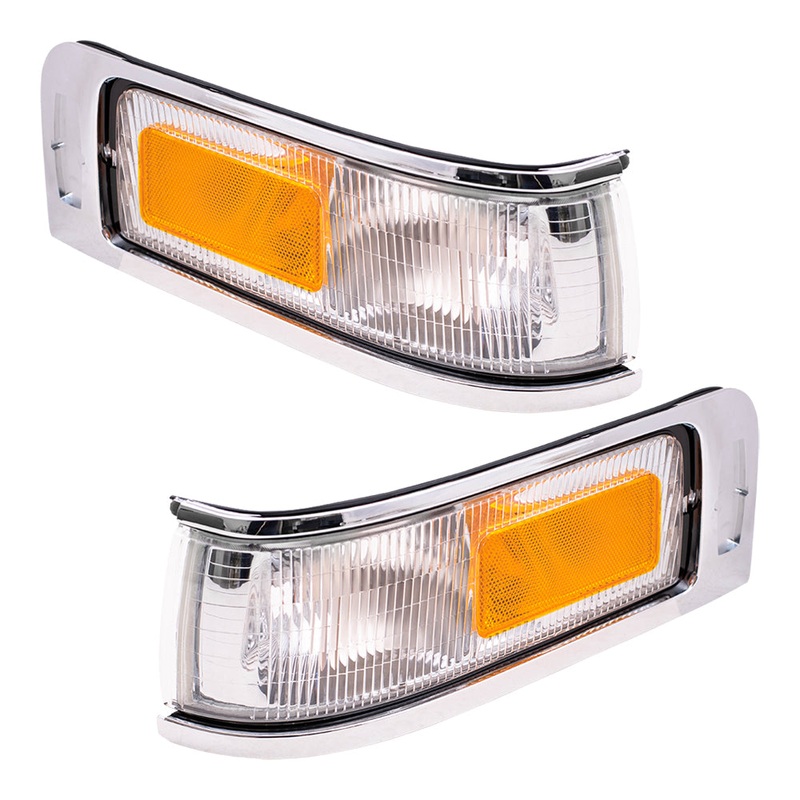 Brock Replacement Driver and Passenger Signal Side Marker Lights Lamps Compatible with 1995-1997 Town Car F5VY15A201B F5VY15A201A