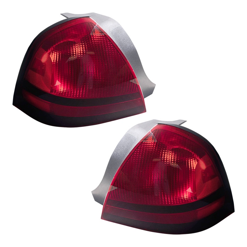Brock Replacement Driver and Passenger Taillights Quarter Panel Mounted Lens Compatible with 2003-2011 Grand Marquis 3W3Z13405AB 3W3Z13404AB