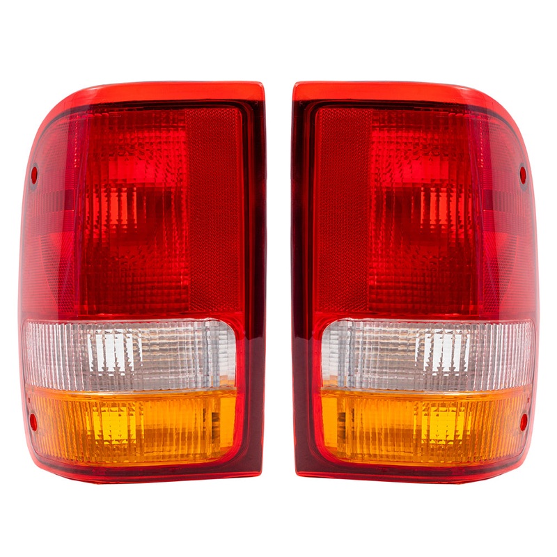 Brock Replacement Driver and Passenger Taillights Tail Lamps Compatible with 1993-1997 Ranger Pickup Truck F37Z13405A F37Z13404A