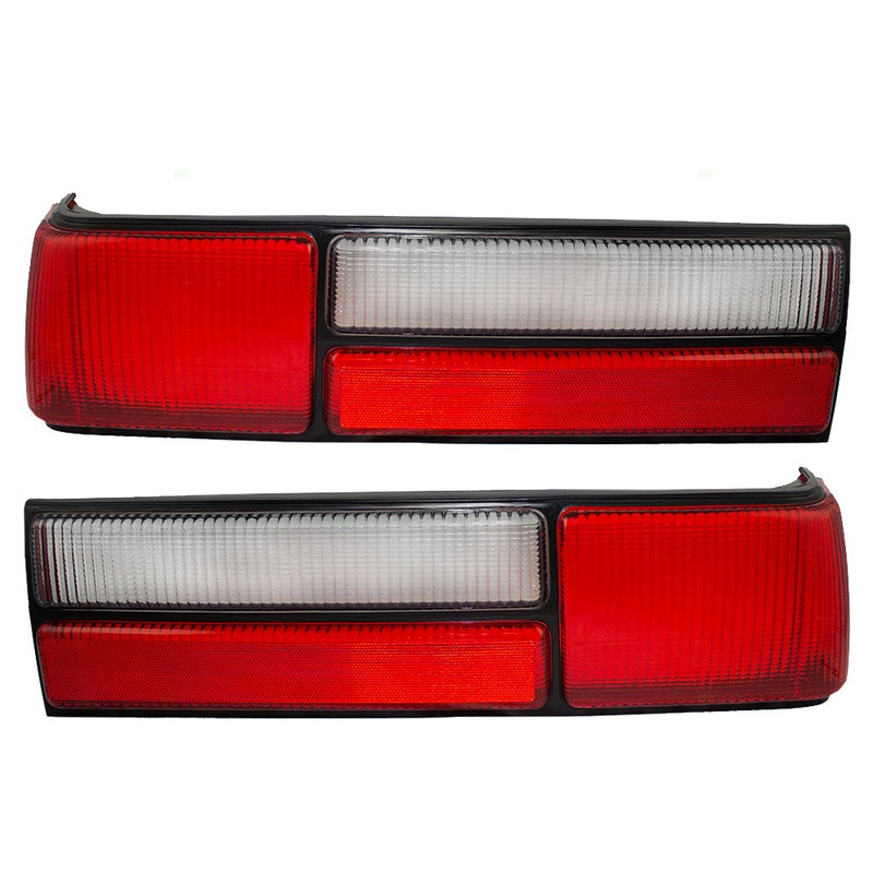 Brock Replacement Driver and Passenger Taillights Taillamps Lens Compatible with 1987-1993 Mustang Fox Body LX style E7ZZ13450A E7ZZ13451A