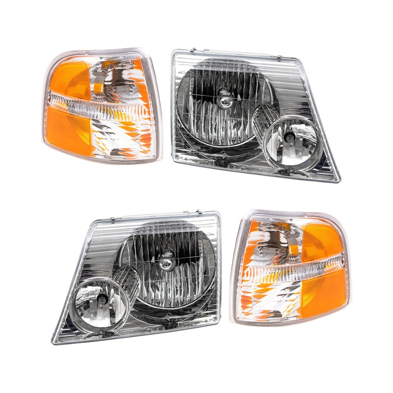 Brock Replacement Headlights with Park Signal Lights Compatible with 2002 2003 2004 2005 Explorer 4 Door