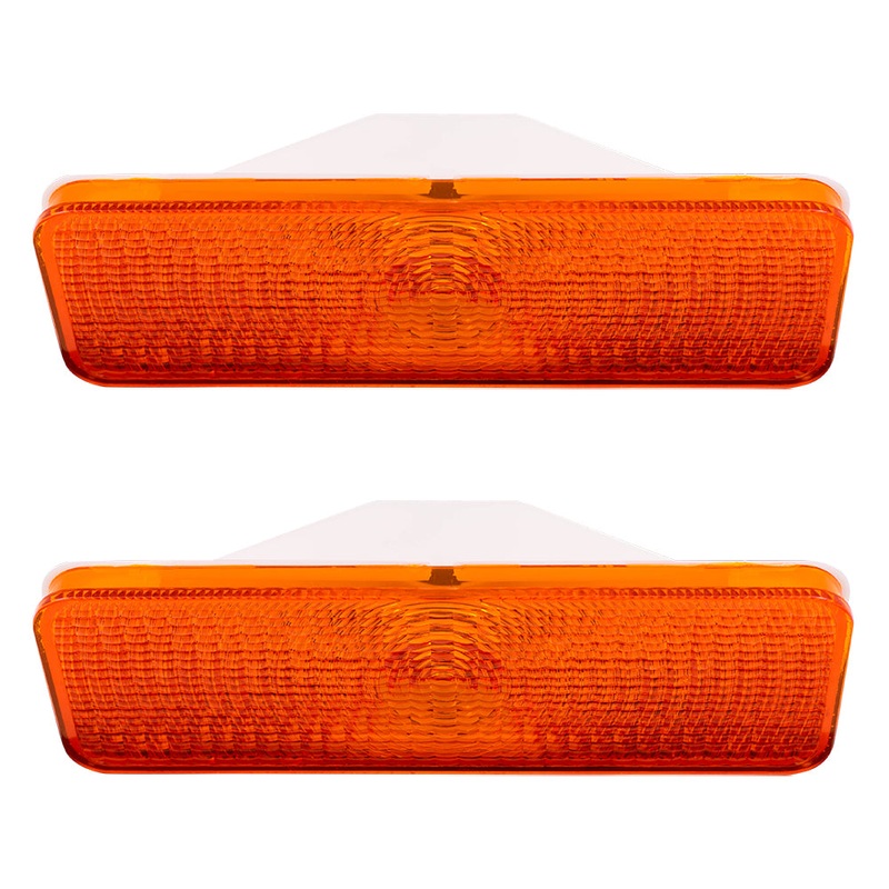 Brock Replacement Pair of Park Parking Turn Signal Marker Lights Lamps Compatible with 81-86 F100 F150 F250 F350 Pickup Truck Bronco