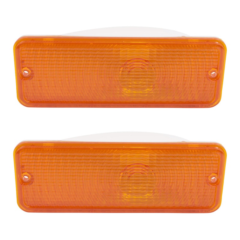 Brock Replacement Pair of Park Signal Front Marker Lights Compatible with 1975-1977 F100 F150 F250 F350 Pickup 1975-1978 E-Series Van