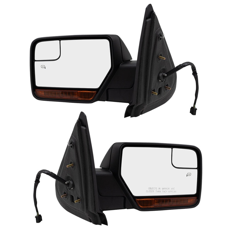 Pair Power Folding Spotter Glass Mirrors Replacement for 2012-2014 Expedition Navigator Driver and Passenger Set Heated Memory Puddle Lamp CL1Z17683CAPTM CL1Z17682CBPTM