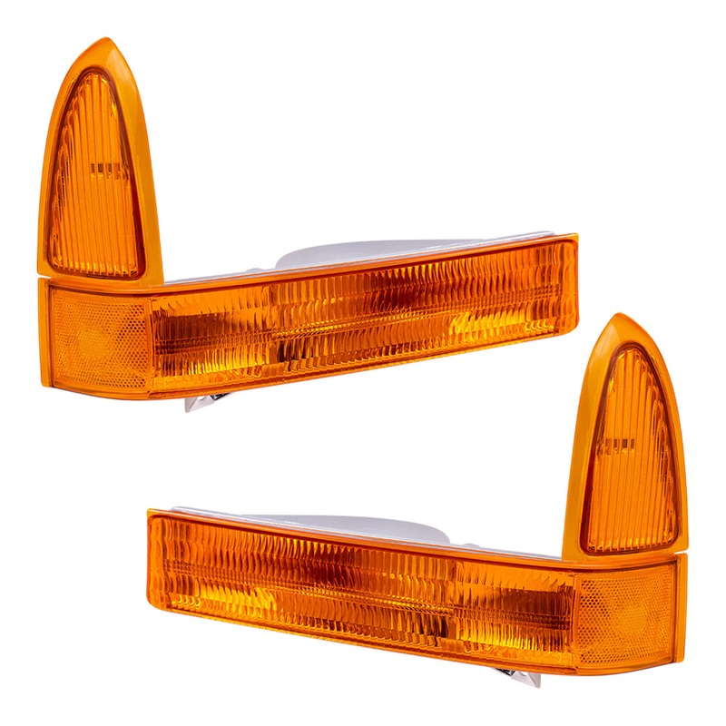 Park Signal Lights fit Ford Super Duty Pickup Excursion Front Set w/ Amber Lens