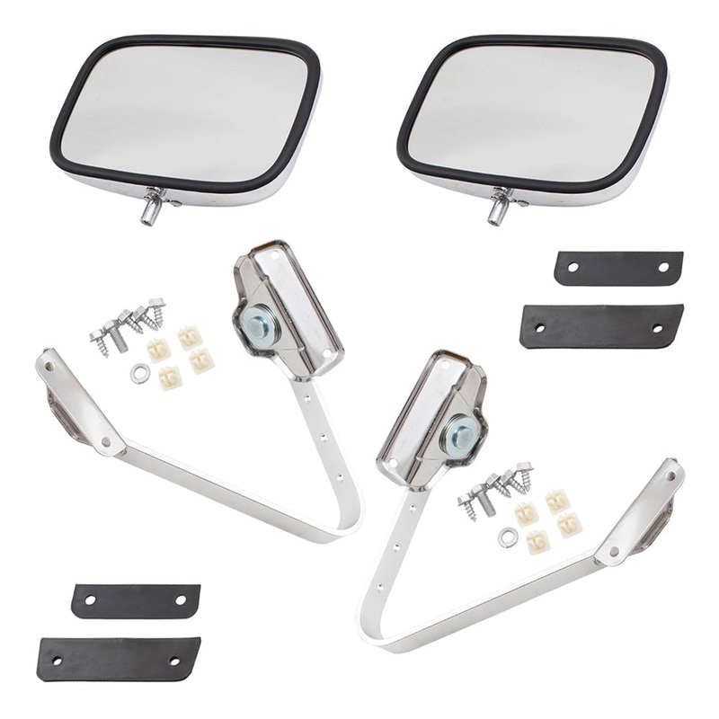 Set Manual 5×8 Chrome Mirrors Swing Lock Plastic Housing Replacement for 80-97 Ford Pickup Truck & 80-96 Bronco EOTZ17682E