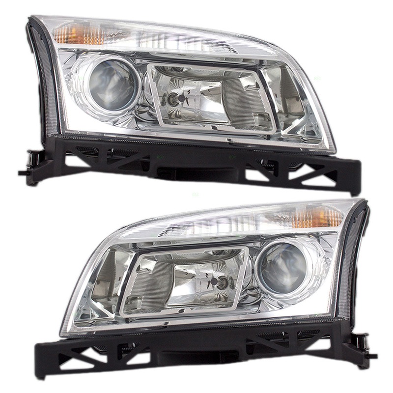 Brock Driver and Passenger Headlights Headlamps Replacement for Mercury 6N7Z13008BC 6N7Z13008AC