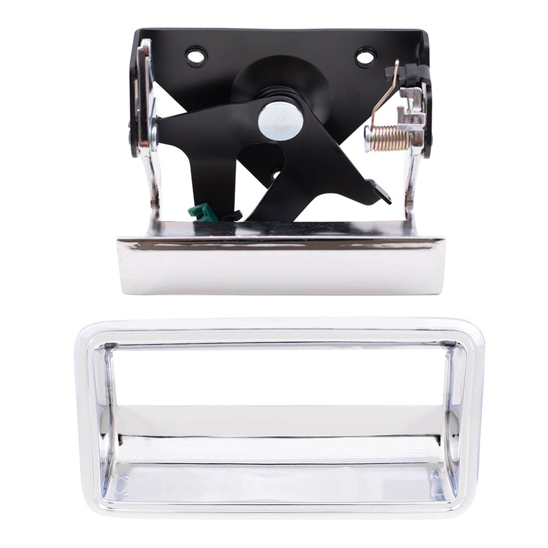 Brock Replacement 2 Piece Set Chrome Tailgate Handle and Trim Bezel Compatible with Pickup Truck 15991785 15991786