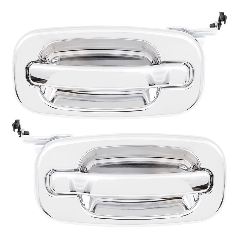 Brock Replacement Driver and Passenger Outside Outer Rear Chrome Specialty Door Handle Compatible with SUV Pickup Truck