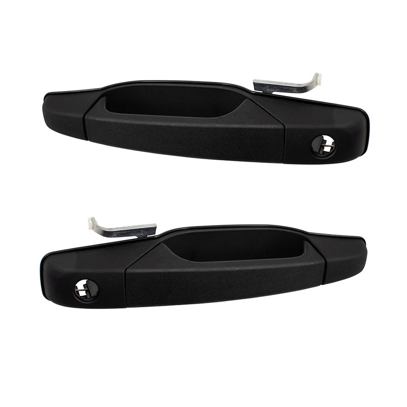 Brock Replacement Pair Set Front Outside Outer Door Handles Textured w/ Keyhole Compatible with 07-14 GM Pickup Truck SUV 20828237 20954794