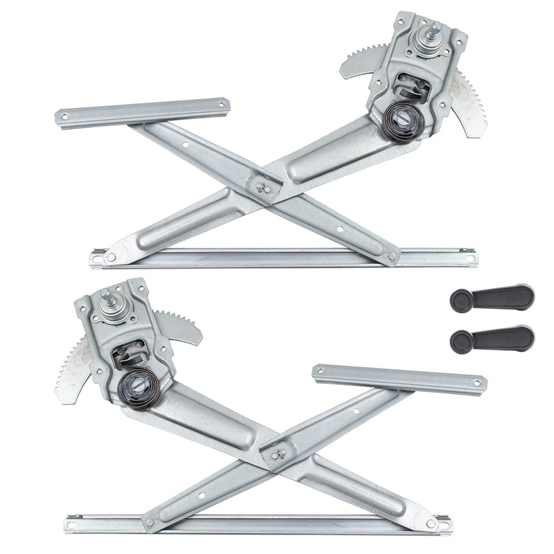 Brock Replacement 4 Pc Set Front Manual Window Regulators & Crank Handles Compatible with 1990-1995 4Runner w/out Vent Window 6980235010 6980135010