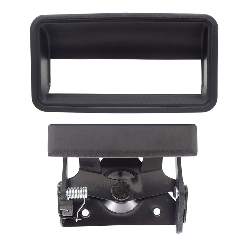 Brock Replacement Black Tailgate Handle and Bezel Set Comaptible with 1988-2002 C/K Trucks