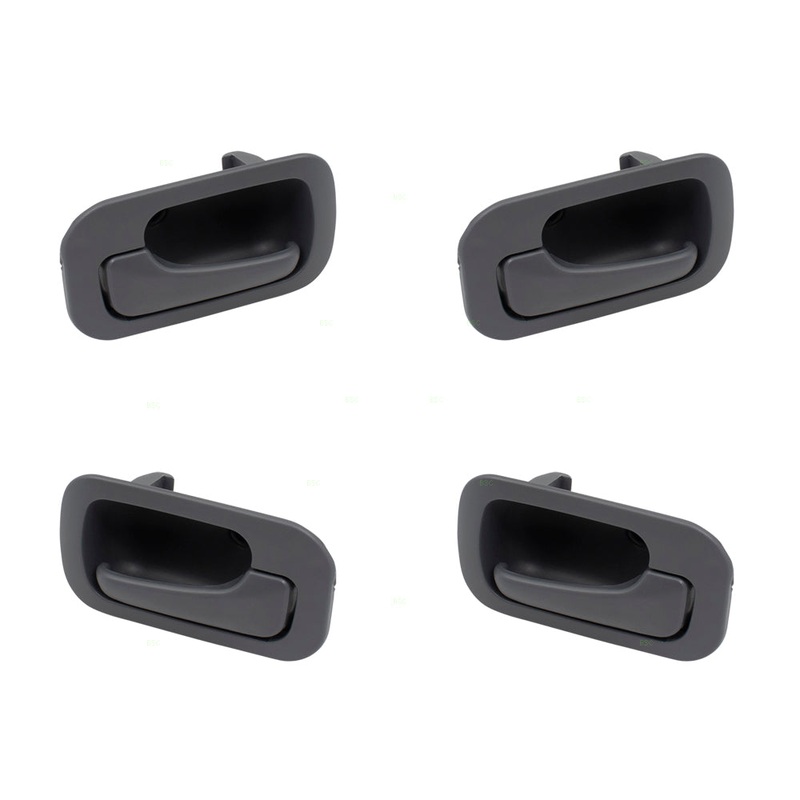 Brock Replacement Driver and Passenger Side Front and Rear Inside Grey Door Handles 4 Piece Set Compatible with 1992-1995 Civic Sedan